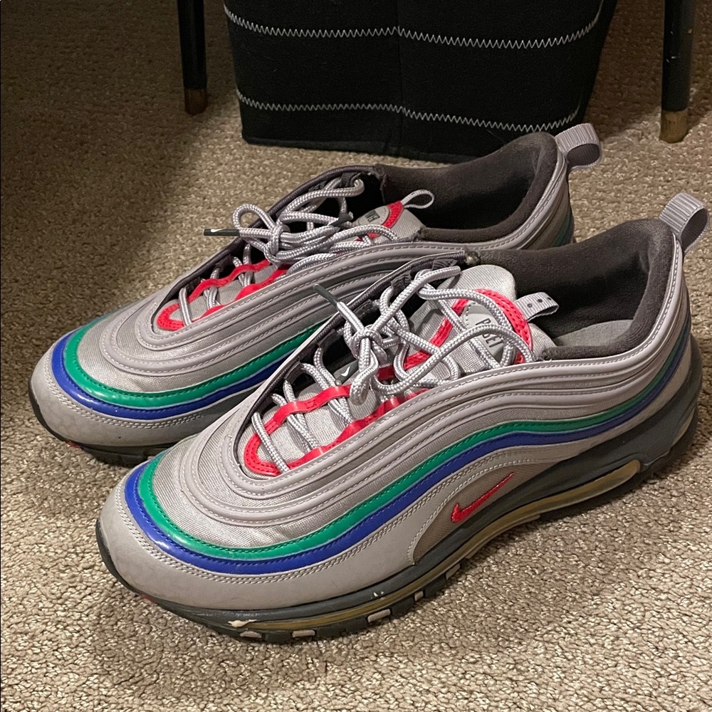 Nike Air Max 97 Nintendo Gray with Red and Blue Accents